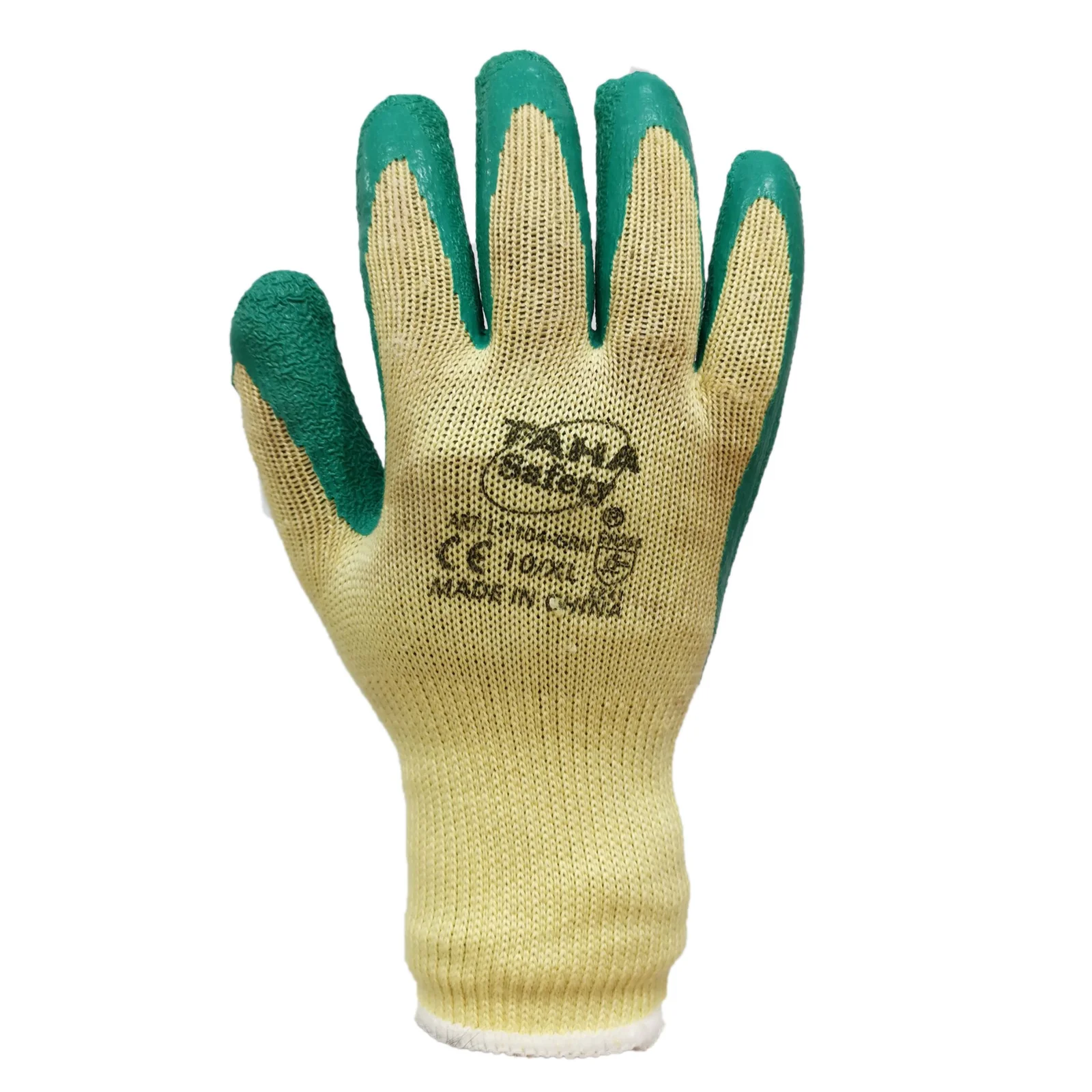 Gants tricotés enduits latex vert